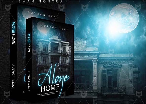 Horror-book-cover-design-Alone Home-back