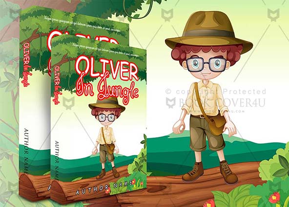 Children-book-cover-design-Oliver In Jungle-back