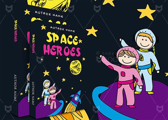 Children-book-cover-design-Space Heroes-back