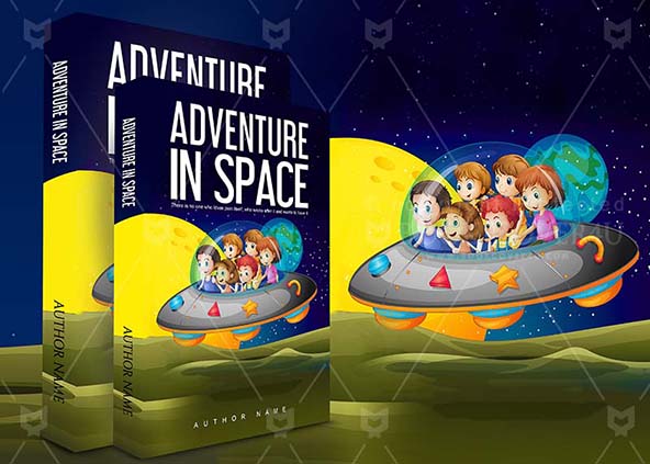 Children-book-cover-design-Adventure In Space-back