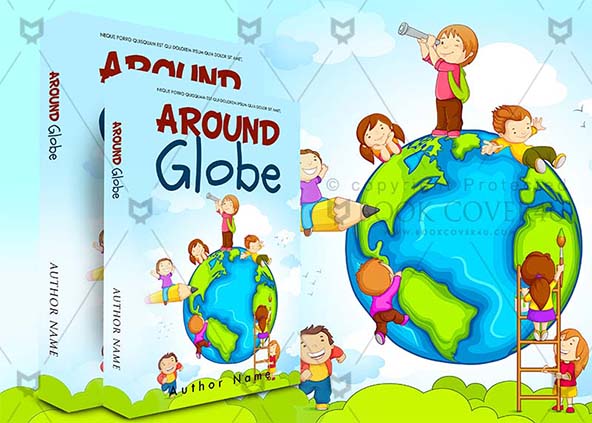 Children-book-cover-design-around globe-back