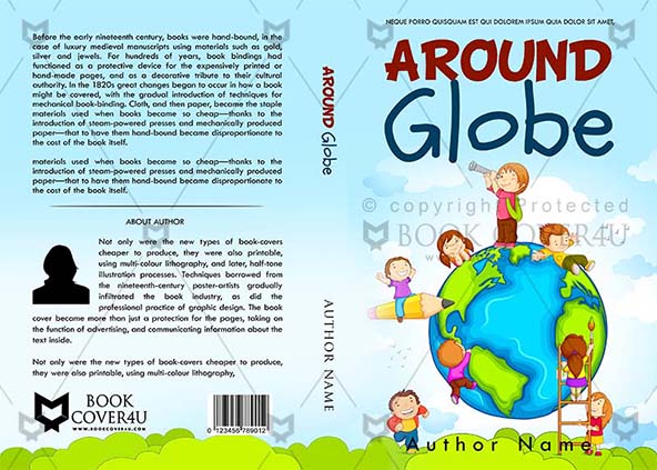 Children-book-cover-design-around globe-front