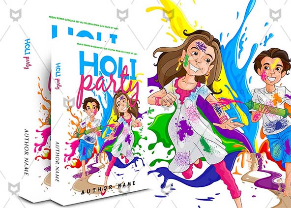 Children-book-cover-design-Holi party-back