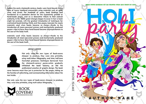 Children-book-cover-design-Holi party-front