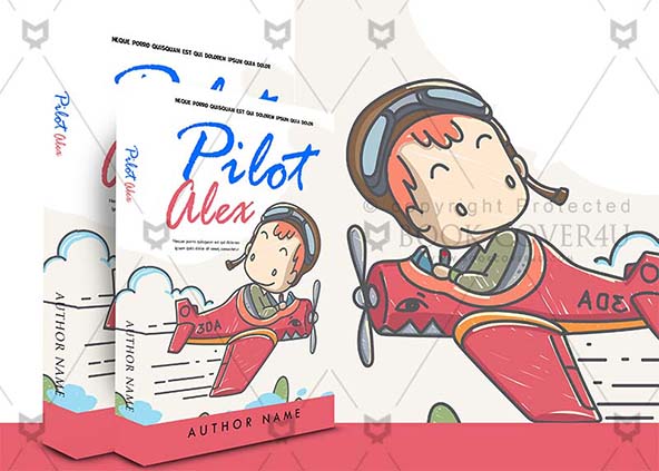 Children-book-cover-design-Pilot Alex-back