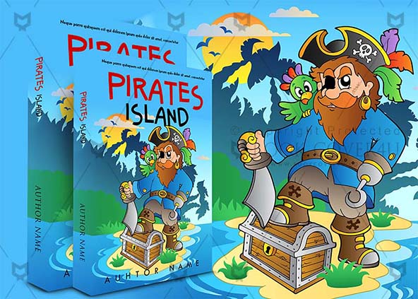 Children-book-cover-design-Pirates Island-back