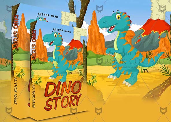 Children-book-cover-design-Dino Story-back
