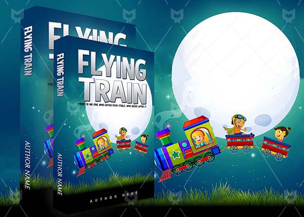 Children-book-cover-design-Flying Train-back