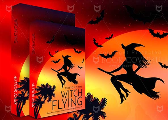 Horror-book-cover-design-Witch Flying-back