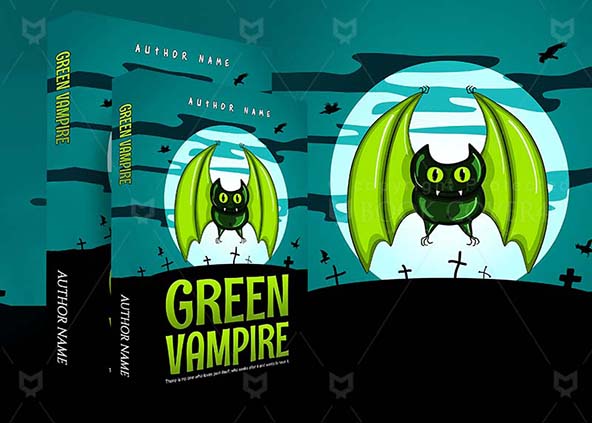 Children-book-cover-design-Green Vampire-back