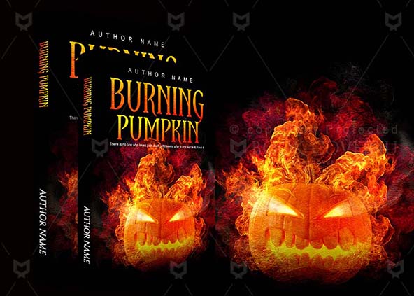 Horror-book-cover-design-Burning Pumpkin-back