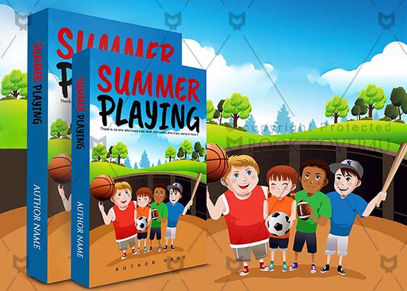 Children-book-cover-design-Summer Playing-back