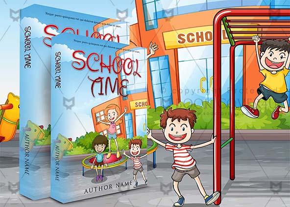 Children-book-cover-design-School Time-back