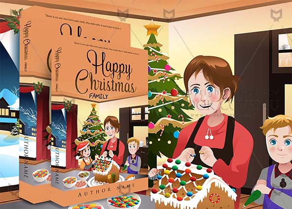 Children-book-cover-design-Happy Christmas Family-back