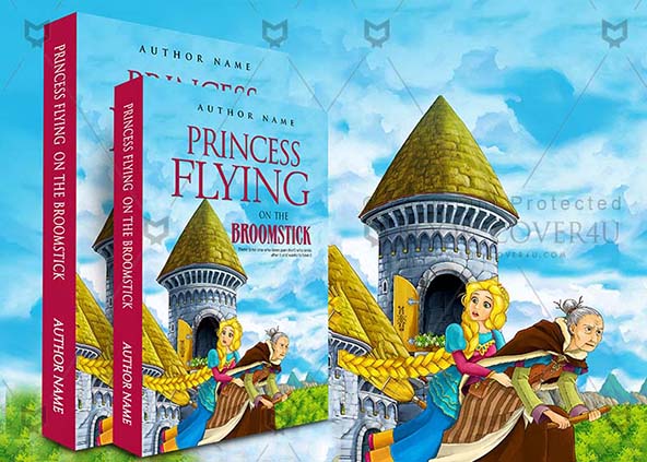Children-book-cover-design-Princess Flying on the Broomstick-back