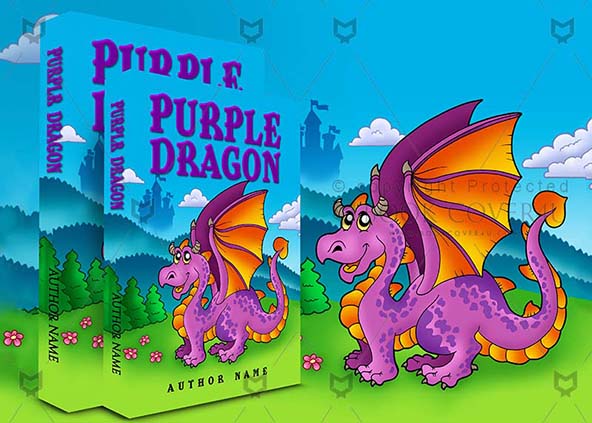 Children-book-cover-design-Purple Dragon-back