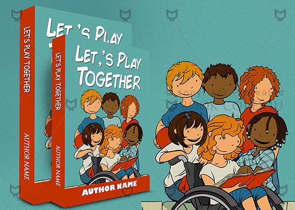 Children-book-cover-design-Lets Play Together-back