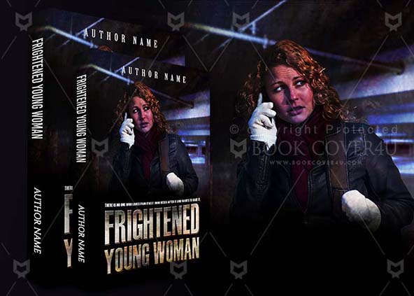 Horror-book-cover-design-Frightened Young Woman-back