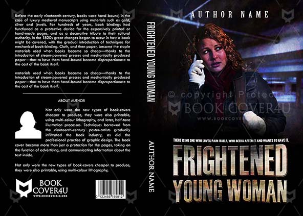 Horror-book-cover-design-Frightened Young Woman-front