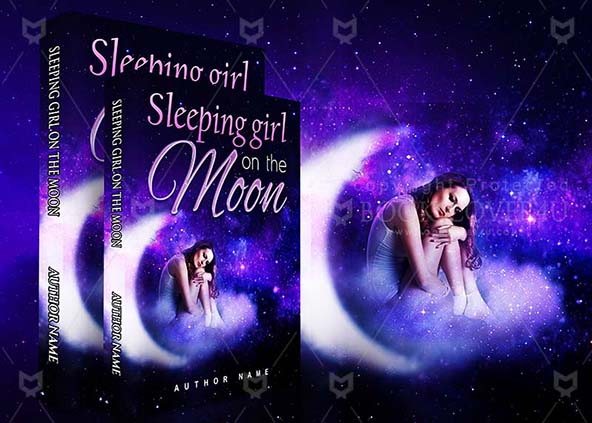 Fantasy-book-cover-design-Sleeping Girl On The Moon-back