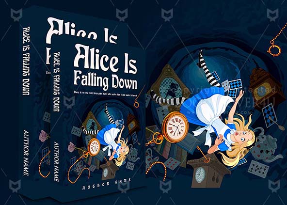 Children-book-cover-design-Alice Is Falling Down-back