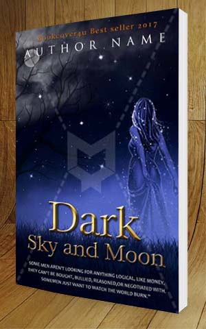 Fantasy-book-cover-design-Dark Sky And Moon-3D