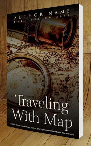 Fantasy-book-cover-design-Traveling With Map-3D
