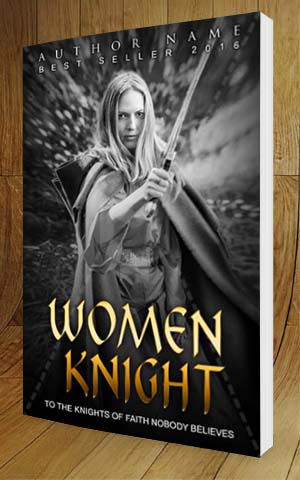 Fantasy-book-cover-design-Women Knight-3D