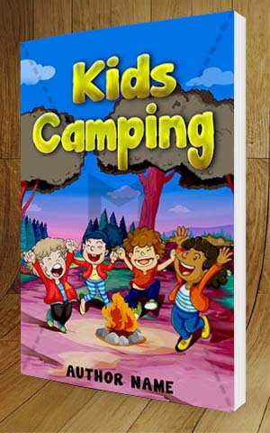 Children-book-cover-design-Kids camping-3D