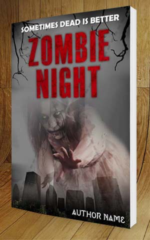 Horror-book-cover-design-Zombie Night-3D