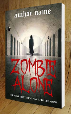 Horror-book-cover-design-Zombie Alone-3D