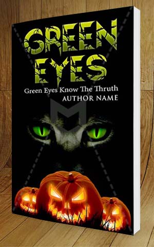 Horror-book-cover-design-Green Eyes-3D