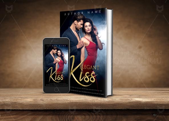 Romance-book-cover-design-Elegant kiss-back
