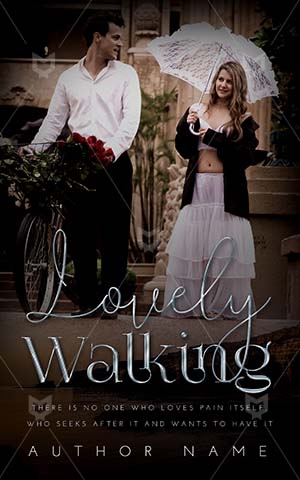 Romance-book-cover-Walking-Bride-Street-Groom-Beautiful-Day-Lifestyle-Togetherness-Blonde-Bicycle-Couple-with-White-Dress