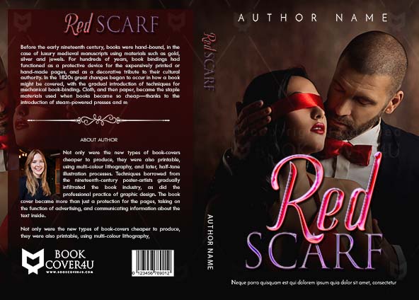 Romance-book-cover-design-Red scarf-front