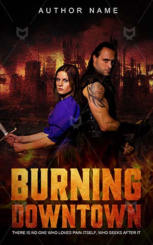 Thrillers-book-cover-burning-town-couple