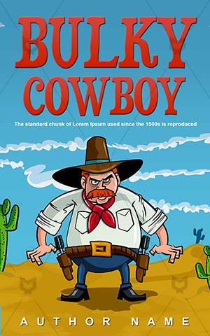 Thrillers-book-cover-Cartoon--Cowboy-book-covers--Fat--Cowboy--Ready--Clip-art--Gun-fight--Thriller-book-cover--Illustration--Western--Desert--Guns--Wrangler