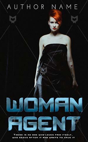 Thrillers-book-cover-Fantasy-Woman-Agent-Police-Beautiful-Cat-woman-Black-Frock-Brown-Hair