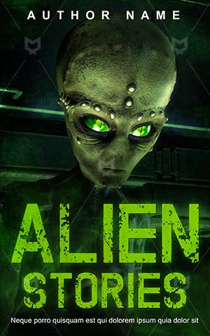 Thrillers-book-cover-Green-Alien-Ufo-thrillers-Space-Invasion-Flying-Stories-Premade-covers-thriller-Vector-Night-Star