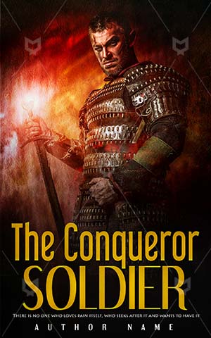 Thrillers-book-cover-Soldier-Conqueror-Brave-Fantasy-Strong-Metallic-Steel-Sharp-Male-Man-Fighter-Iron-Knight-Weapon-History
