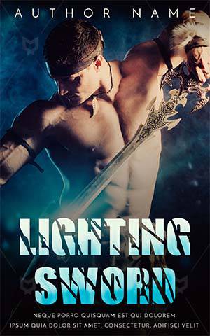 Thrillers-book-cover-sword-hunting-soldier-handsome-man-lightening-warrior